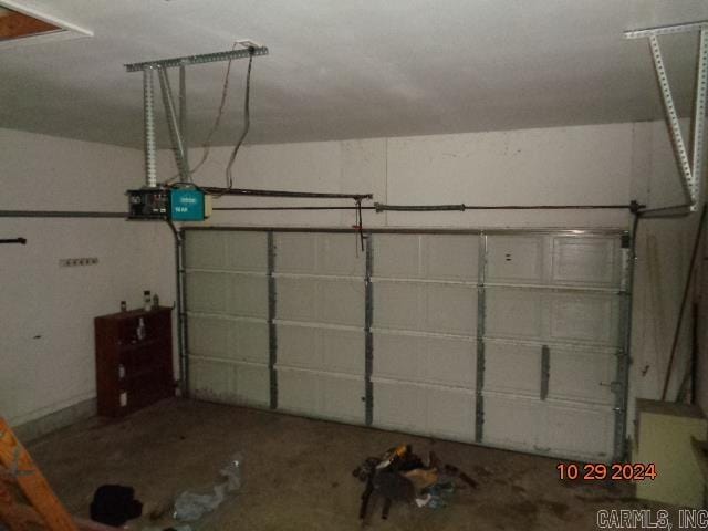 view of garage