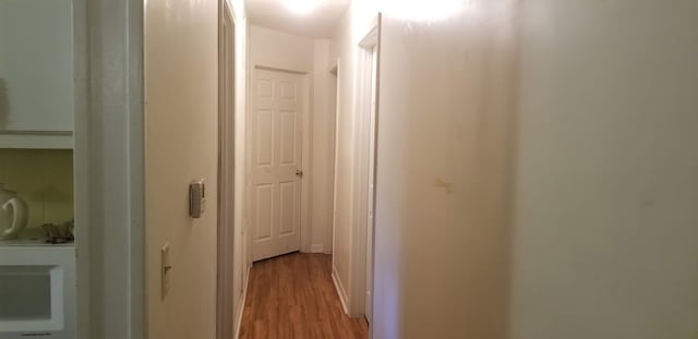 corridor featuring light hardwood / wood-style flooring