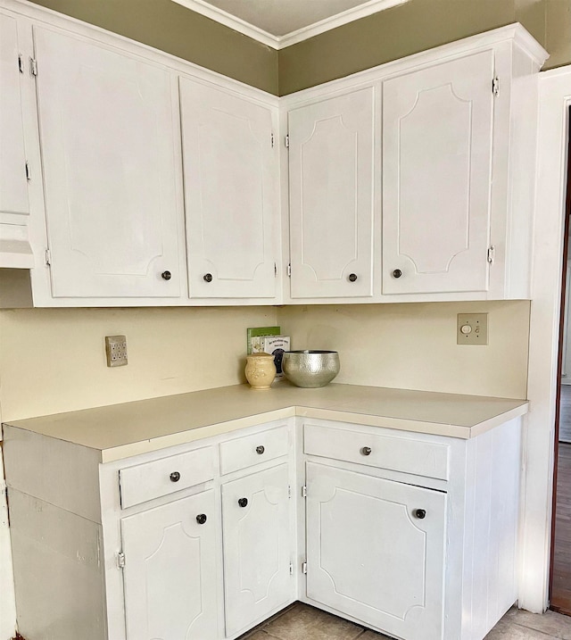 kitchen with white cabinetry