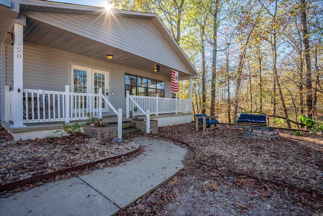 exterior space with covered porch