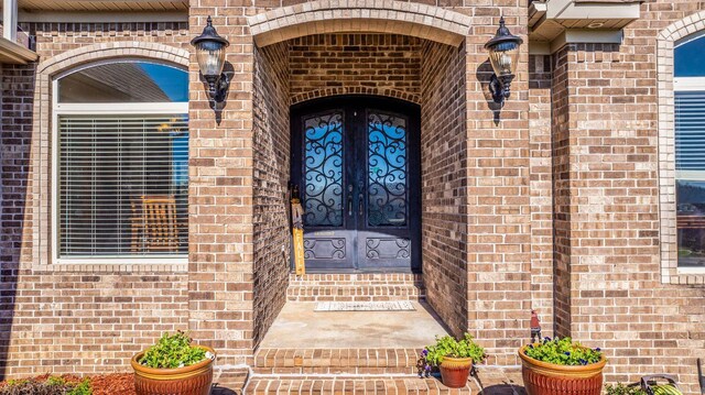 property entrance with french doors