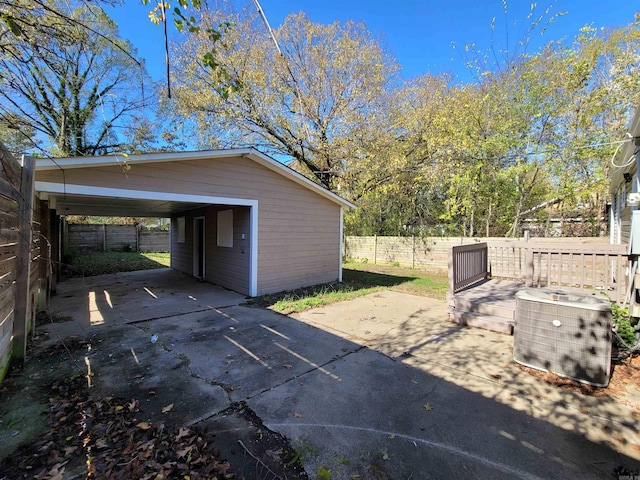 exterior space featuring a carport