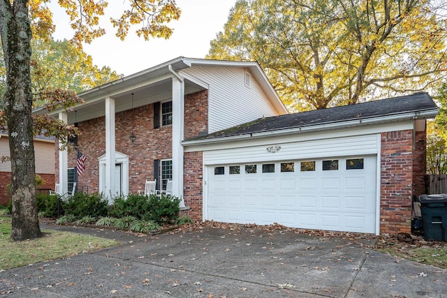 view of property featuring a garage