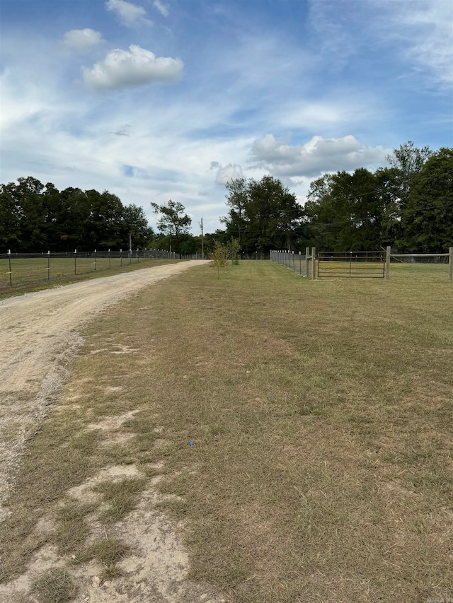 view of road featuring a rural view