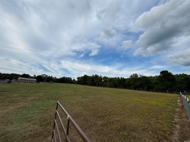 view of yard with a rural view