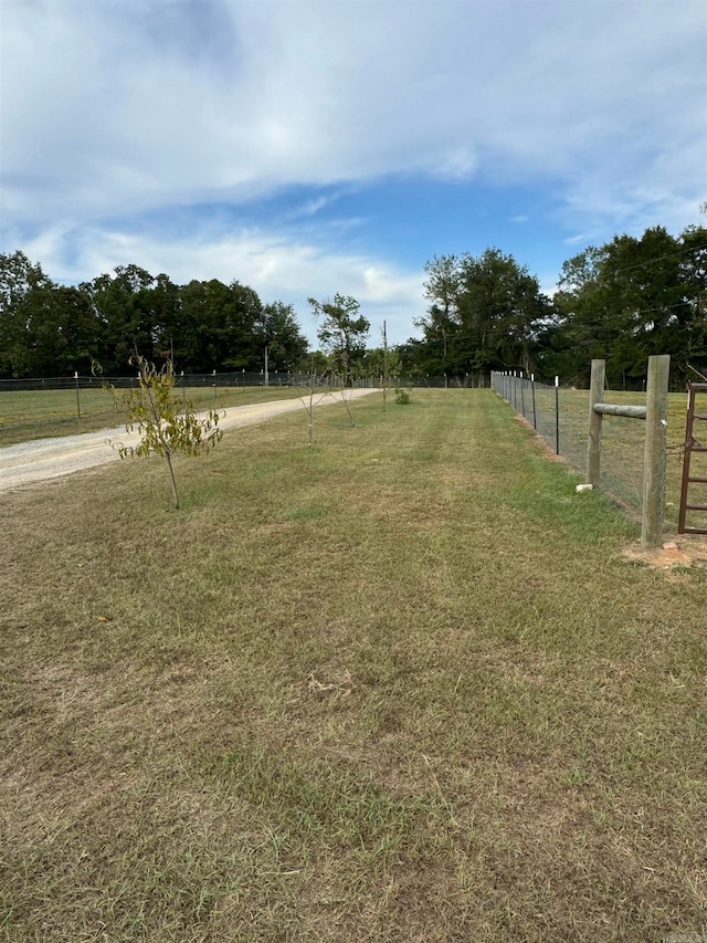 view of yard with a rural view