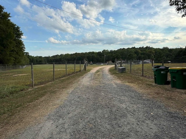 view of street featuring a rural view