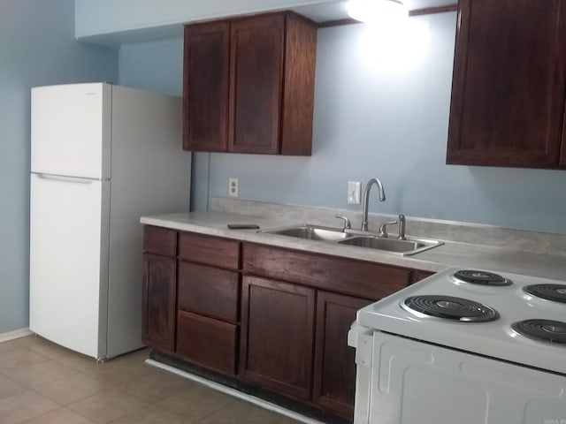 kitchen featuring white appliances and sink