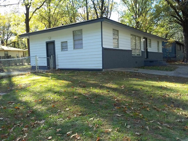 exterior space with a front lawn