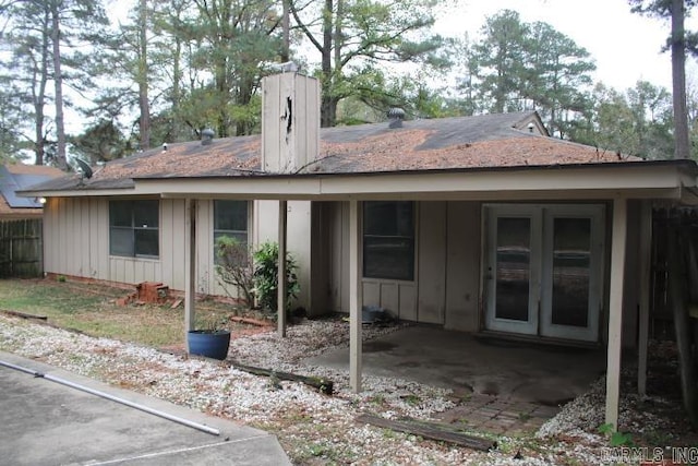 rear view of house with french doors