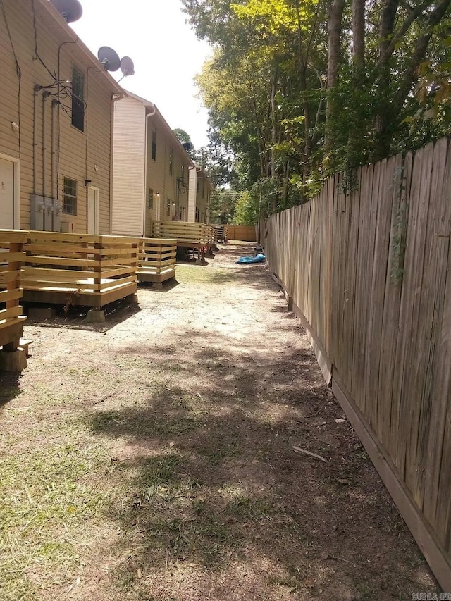 view of yard with a deck