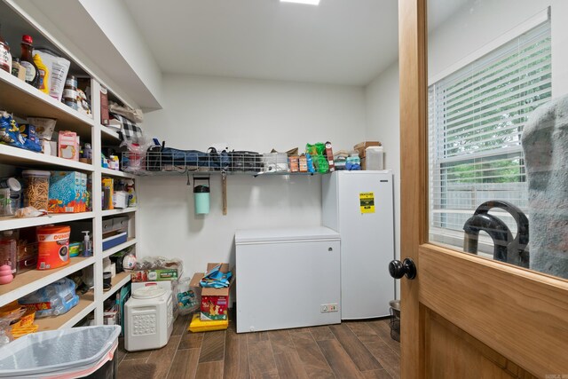 washroom featuring dark wood-type flooring