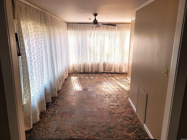 hallway with ornamental molding