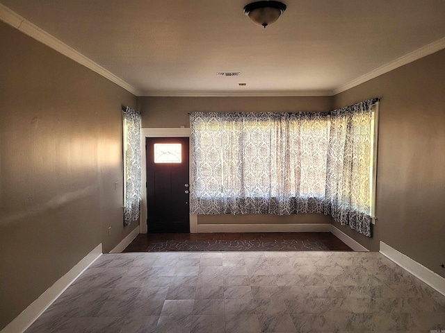 foyer entrance with crown molding