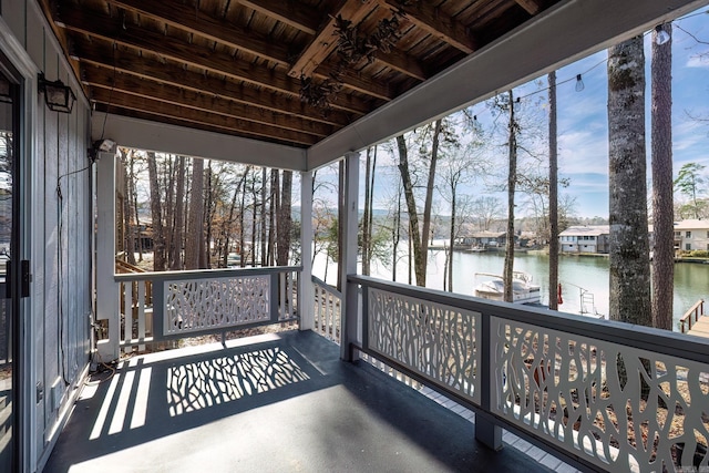 balcony with a water view