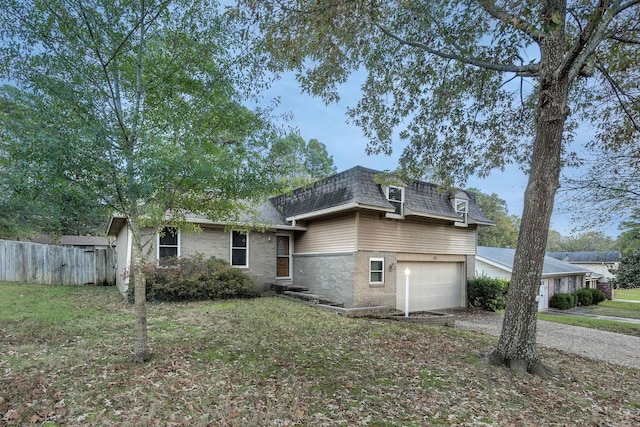 exterior space with a garage