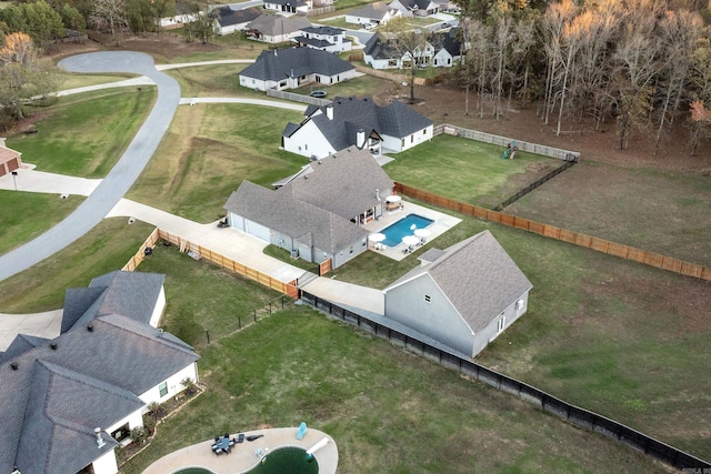 3025 Bordeaux Cv, Alexander, AR 72002 - aerial perspective of suburban area with a pool area