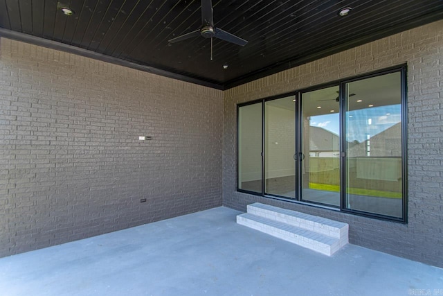 view of patio / terrace featuring ceiling fan