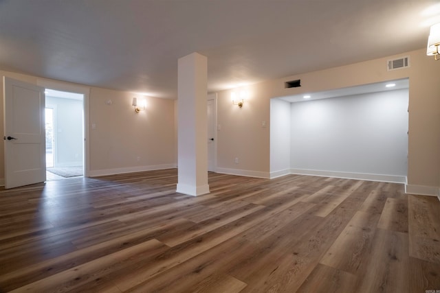 interior space featuring dark hardwood / wood-style flooring