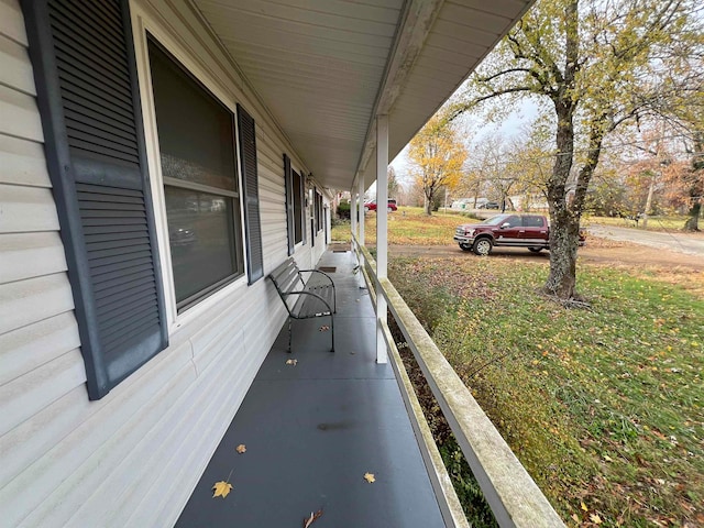 view of patio featuring a porch