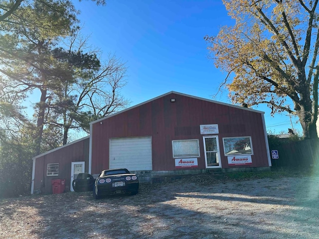 view of outdoor structure with a garage