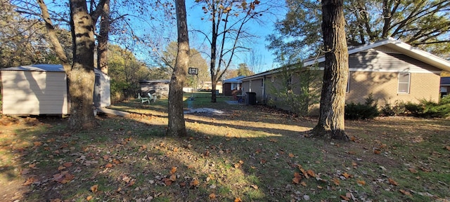 view of yard featuring an outdoor structure