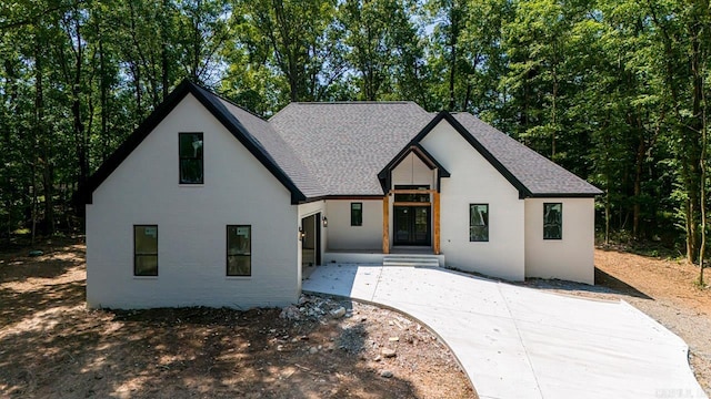 view of modern inspired farmhouse