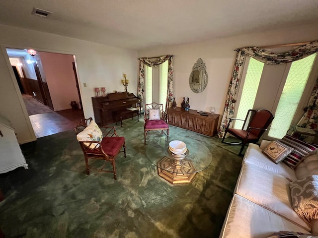 sitting room with carpet