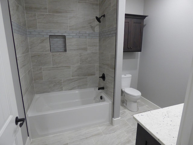 62 Highland Cove Dr, Highland, AR 72542 - full bath featuring vanity, toilet, baseboards, and bathing tub / shower combination