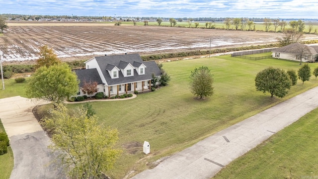 drone / aerial view with a rural view