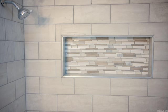 interior details featuring a shower