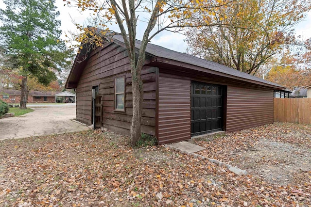 view of garage