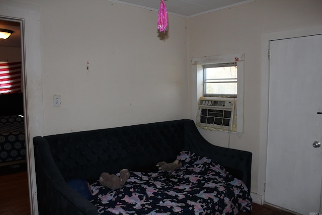 bedroom with cooling unit