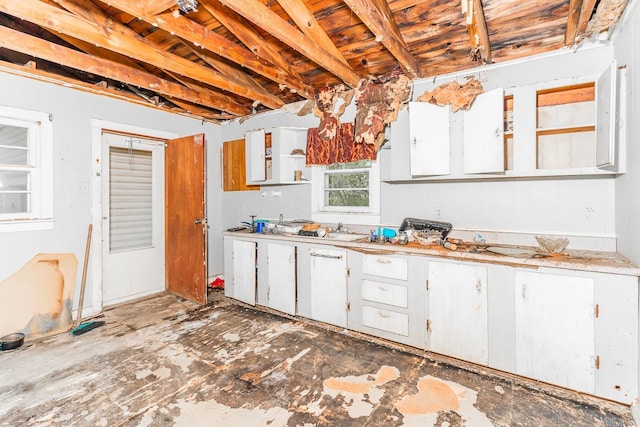 kitchen with white cabinetry