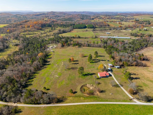 bird's eye view with a rural view