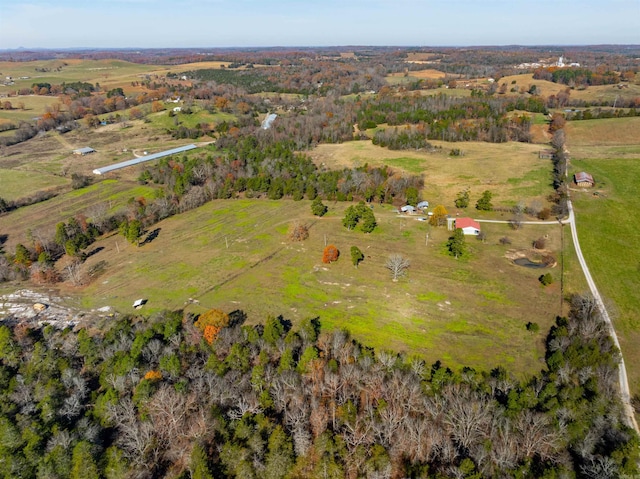 bird's eye view featuring a rural view