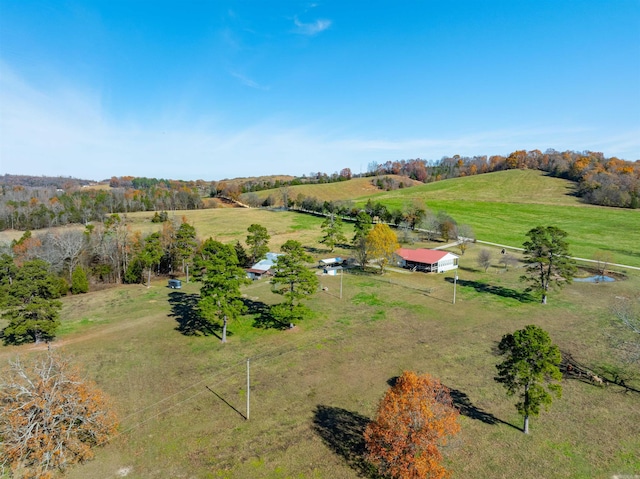 aerial view with a rural view