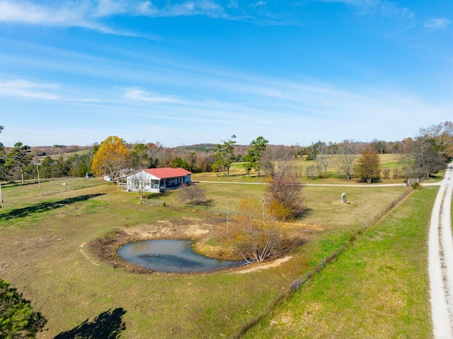 bird's eye view with a rural view