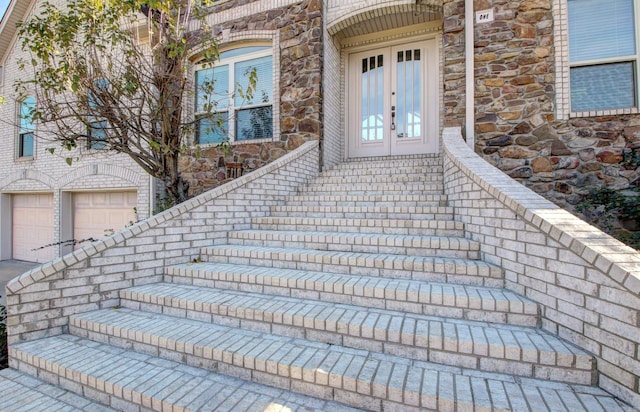 entrance to property featuring french doors