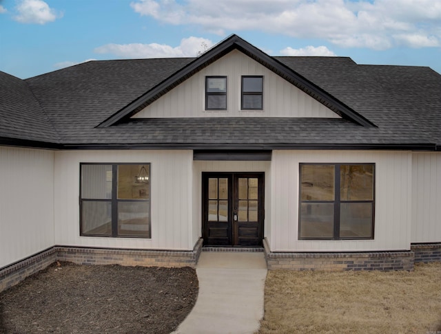 view of exterior entry with french doors