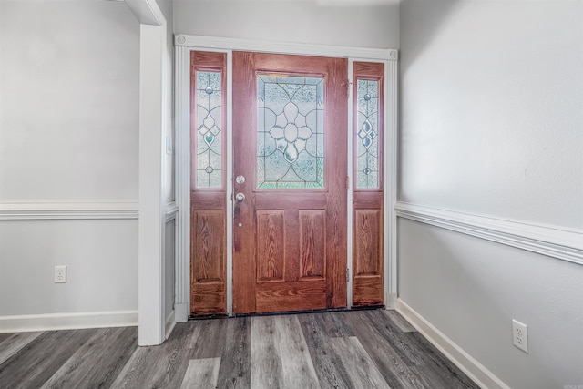 foyer featuring hardwood / wood-style floors