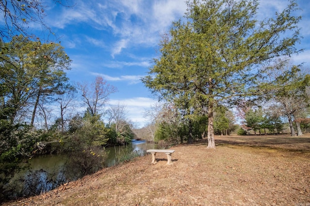 view of yard featuring a water view