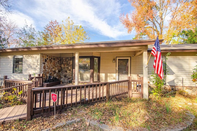 exterior space featuring a deck