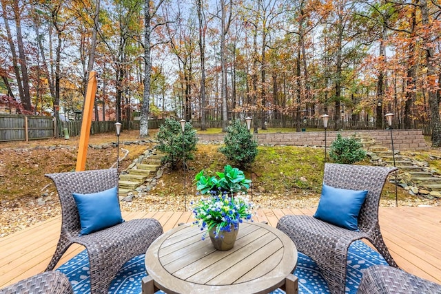 view of wooden deck