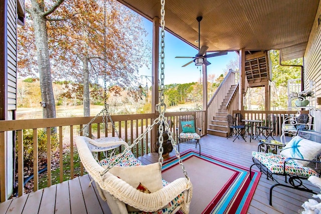 deck with ceiling fan