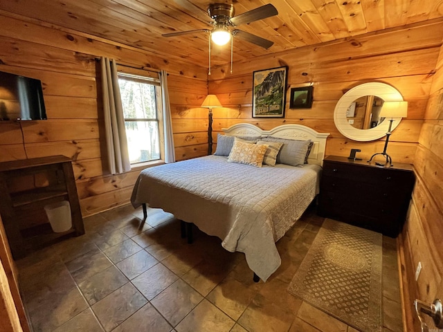 173 Henry Ln, Shirley, AR 72153 - bedroom with wooden ceiling and wooden walls