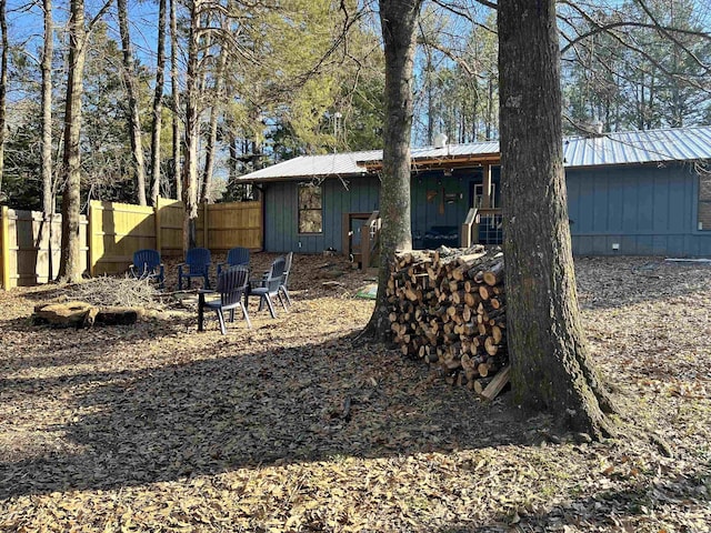 173 Henry Ln, Shirley, AR 72153 - back of property featuring metal roof and board and batten siding