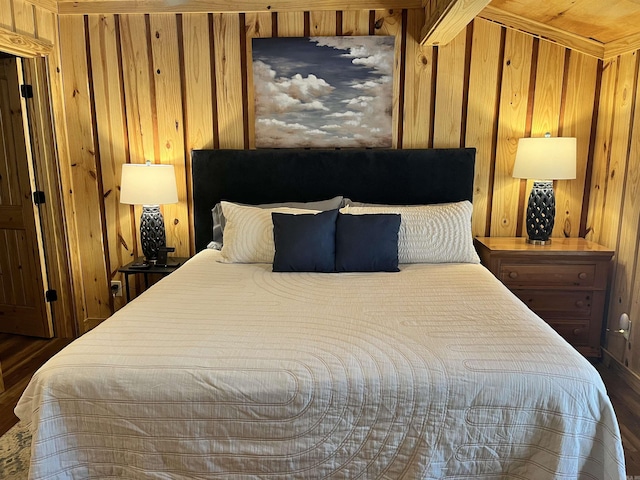 173 Henry Ln, Shirley, AR 72153 - bedroom featuring wood walls and wood finished floors