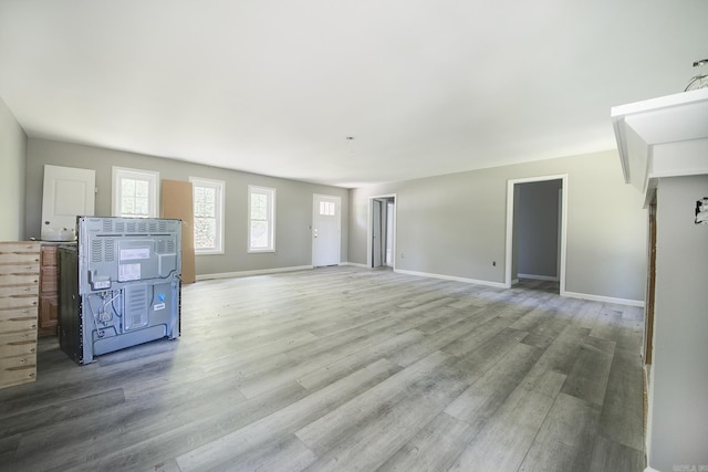 unfurnished living room featuring wood-type flooring