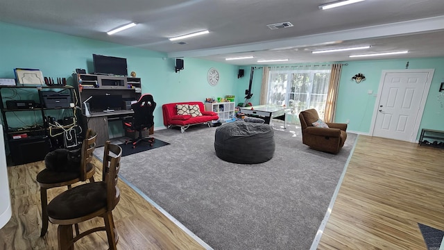 living room featuring light hardwood / wood-style floors